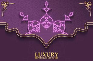 fond de mandala violet de luxe avec décoration vecteur