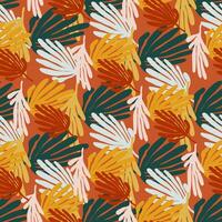 tropical feuilles Contexte. matisse inspiré décoration fond d'écran. Facile biologique forme sans couture modèle. vecteur