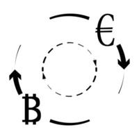 convertir euro bitcoin symbole. crypto échange monnaie, vecteur btc transfert à EUR. vecteur illustration