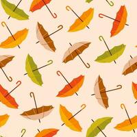 mignonne sans couture modèle avec coloré parapluies. l'automne saison couleurs. vecteur illustration