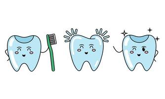 les dents brosse, dentaire, oral hygiène brosse à dents, dentifrice concept vecteur