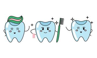 les dents brosse, dentaire, oral hygiène brosse à dents, dentifrice concept vecteur