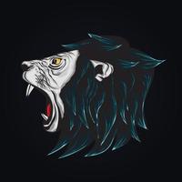 Lion en colère mascotte logo vector illustration