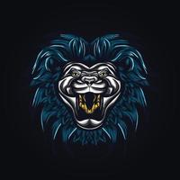 Lion mascotte en colère logo vector illustration