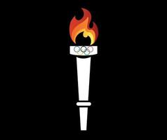 logo officiel jeux olympiques tokyo 2020 japon en torche feu résumé vecteur conception illustration symbole signe icône