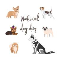 une banderole pour la célébration de la journée nationale du chien le 26 août vecteur