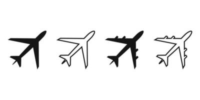 avion icône ensemble. avion icône vecteur. vol transport symbole. avion signe et symbole. Voyage signe. vecteur