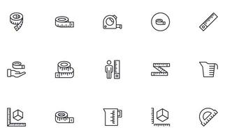 collection de moderne mesure contour Icônes. ensemble de moderne des illustrations pour mobile applications, la toile des sites, dépliants, bannières etc isolé sur blanc Contexte. prime qualité panneaux. vecteur