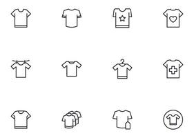 collection de moderne t-shirts contour Icônes. ensemble de moderne des illustrations pour mobile applications, la toile des sites, dépliants, bannières etc isolé sur blanc Contexte. prime qualité panneaux vecteur