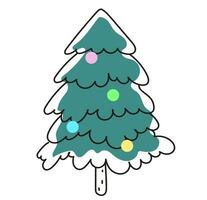 conifère pin sapin Noël aiguille des arbres griffonnage vecteur illustration