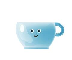 dessin animé kawaii personnage thé tasse 3d vecteur illustration