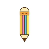 crayon dessin animé école instrument élément étudiant concept isolé illustration vecteur