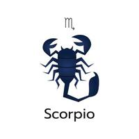 Scorpion zodiaque signe logo icône isolé horoscope symbole vecteur illustration