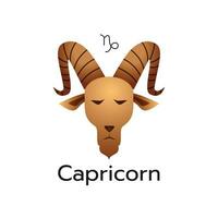 Capricorne zodiaque signe logo icône isolé horoscope symbole vecteur illustration