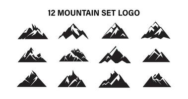 Montagne logo avec silencieux conception et blanc et noir Couleur vecteur