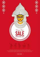 durga puja vente bannière pour Festival offre, rabais, Ventes Mots clés Créatif conception vecteur