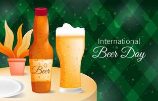 modèle de fond de la journée internationale de la bière vecteur