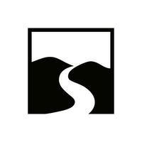 vecteur plat style ruisseau silhouette logo