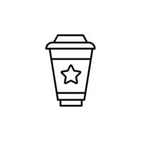 café dans jetable tasse Facile contour signe pour Annonces. adapté pour livres, magasins, magasins. modifiable accident vasculaire cérébral dans minimaliste contour style. symbole pour conception vecteur