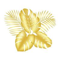 vecteur décoration avec brillant d'or paume feuilles. d'or tropical feuille. pour emballage produits de beauté, parfums, cartes postales, invitation à le mariage, couvertures, tourisme, pièce impression, Accueil décor.