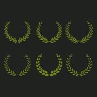 collection de couronnes d'oliviers verts vecteur