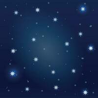 nuit étoilé ciel avec flocons de neige vecteur