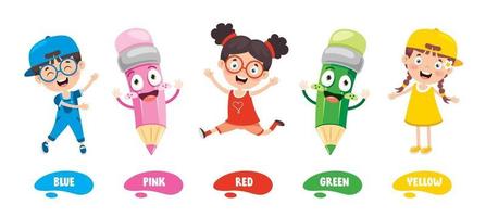 collection de couleurs pour l'éducation des enfants vecteur