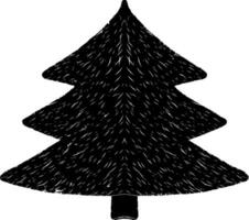 une noir et blanc dessin de une Noël arbre vecteur