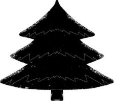 une noir et blanc dessin de une Noël arbre vecteur