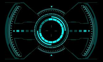hud science-fiction interface écran vue bleu géométrique sur noir conception virtuel réalité futuriste La technologie Créatif afficher vecteur