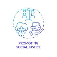 pente promouvoir social Justice concept mince ligne icône, isolé vecteur représentant Les données démocratisation.