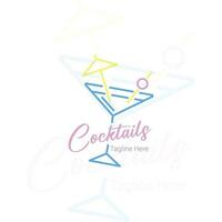 illustration vecteur graphique de cocktail logo. conception modèle de Vermouth verre pour marque, icône, badge ou étiquette pour barres, café, pubs et entreprise