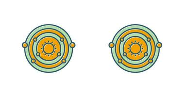 planètes en orbite autour de l'icône de vecteur de soleil