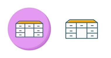 table avec icône de vecteur de tiroirs