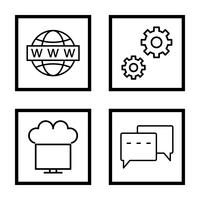 Ensemble d&#39;icônes d&#39;optimisation de moteur de recherche vecteur référencement