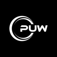 puw lettre logo conception, inspiration pour une unique identité. moderne élégance et Créatif conception. filigrane votre Succès avec le frappant cette logo. vecteur