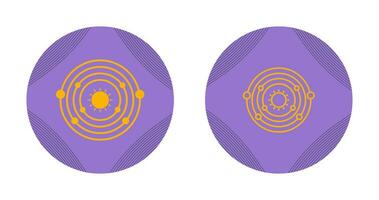 planètes en orbite autour de l'icône de vecteur de soleil