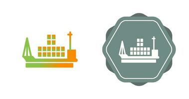 icône de vecteur de navire cargo