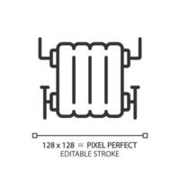 2d pixel parfait modifiable noir l'eau chauffe-eau icône, isolé vecteur, mince ligne illustration représentant plomberie. vecteur