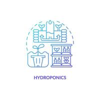 2d pente hydroponique icône représentant verticale agriculture concept, isolé vecteur, mince ligne illustration. vecteur