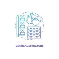 2d pente verticale structure icône représentant verticale agriculture et hydroponique concept, isolé vecteur, mince ligne illustration. vecteur