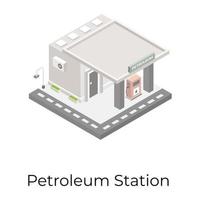 bâtiment de la station pétrolière vecteur