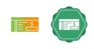 icône de vecteur de chèque bancaire