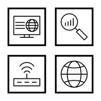 Ensemble d&#39;icônes d&#39;optimisation de moteur de recherche vecteur référencement