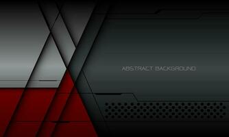 abstrait métallique rouge gris cyber noir ligne cercle engrener ombre géométrique chevauchement avec Vide espace conception moderne futuriste La technologie Créatif Contexte vecteur