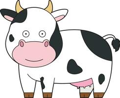 mignonne dessin animé vecteur illustration de une vache