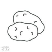 Patate légume icône. français frites, marron savoureux légume. brut biologique nourriture pour infographie identité décoration. modifiable accident vasculaire cérébral. contour style vecteur illustration. conception sur blanc Contexte eps dix