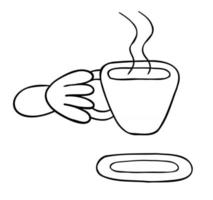 illustration de vecteur de dessin animé de boire du café chaud