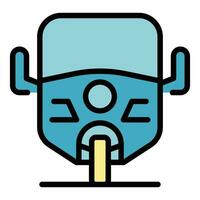 asiatique tricycle icône vecteur plat