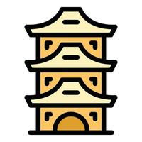 Chine pagode icône vecteur plat
